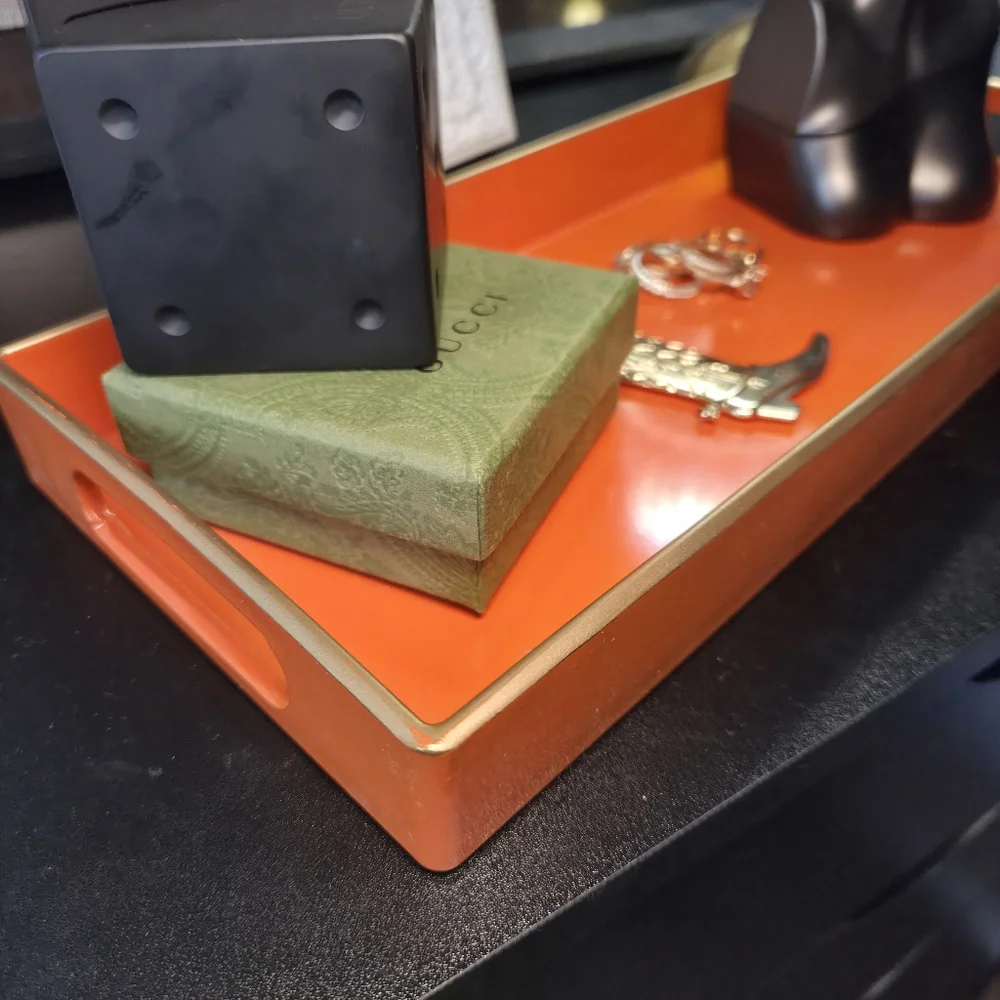 Orange Decorative Vanity Tray for Home Decor